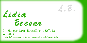 lidia becsar business card